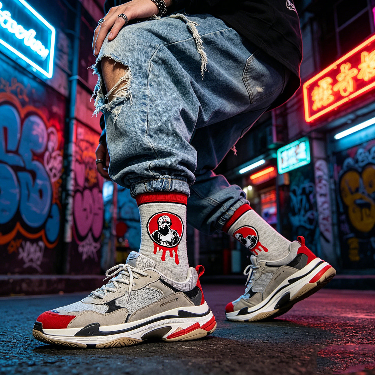 Friday 13 Jason Cartoon Anime Socks