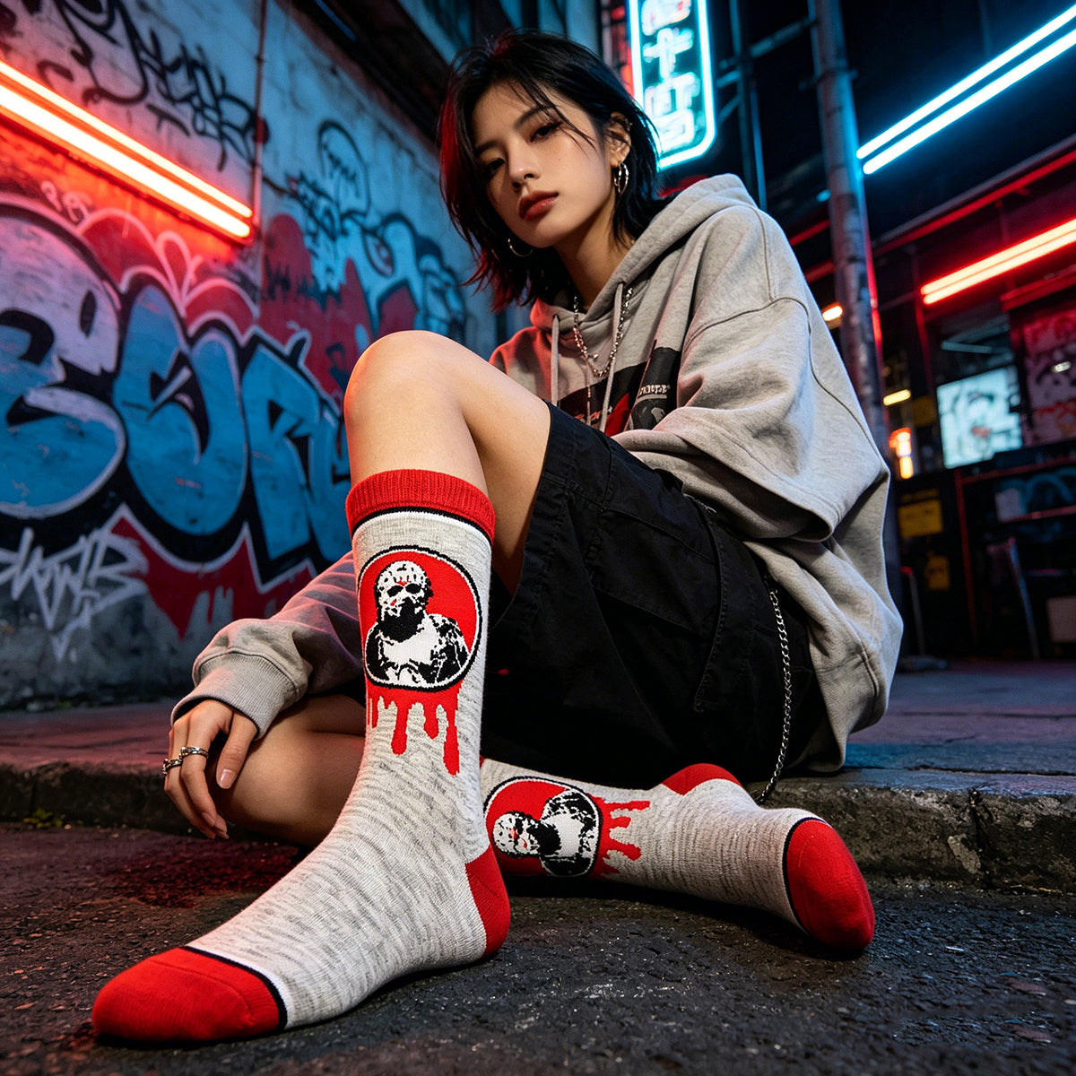 Friday 13 Jason Cartoon Anime Socks